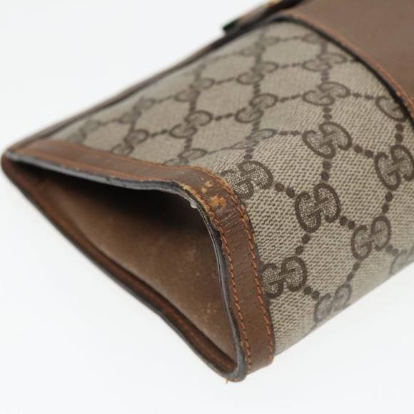 GUCCI GG Supreme Web Sherry Line Clutch Bag PVC Beige Red 89 01 032 Auth 88286 - Picture 14 of 16